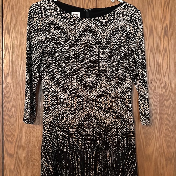 Knit stretchy print 3/4 sleeve dress - Picture 5 of 5